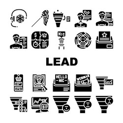 Lead generation customer business icons set vector