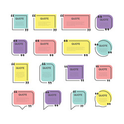 quote frame template colorful set vector image