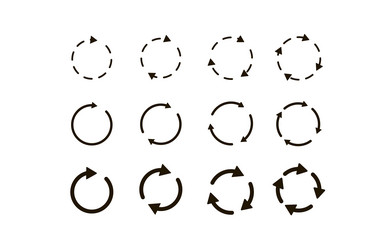 Set of different circular arrows vector