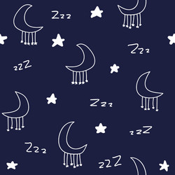 simple moon doodle repeat pattern design vector image