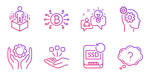 Thoughts recovery ssd and augmented reality icons vector