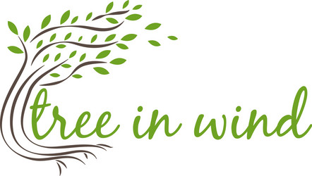 Tree in Wind with Text vector image