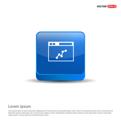 app window interface icon - 3d blue button vector image