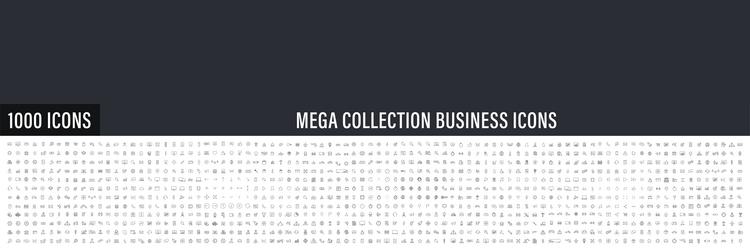 big set of 1000 thin line web icon business vector image