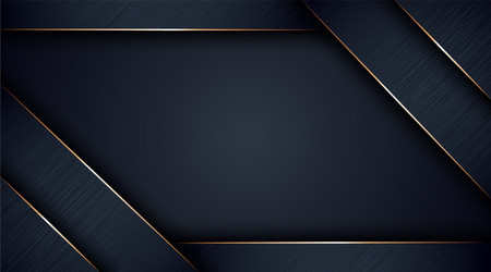 black abstract layer overlaps with golden line vector image
