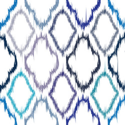 Retro ikat blue pattern Royalty Free Vector Image