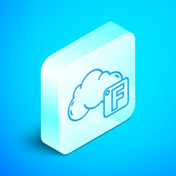 isometric line fahrenheit and cloud icon isolated vector image