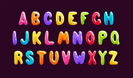 jelly colorful alphabet soft glossy multicolored vector image