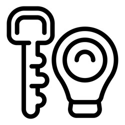 key unlocking a light bulb representing finding vector image