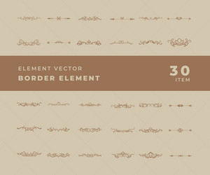 Set or collection of border horizontal line vector