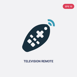 Two color television remote control icon from vector