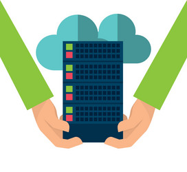web hosting cloud computing design vector image