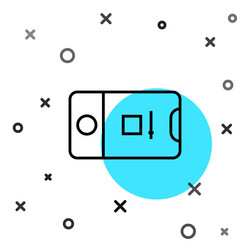 Black line mobile phone with record frame camera vector