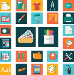 design flat icons set of graphic and web vector image