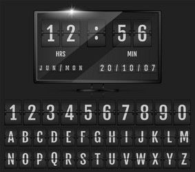 flip table clock calendar and timer vector