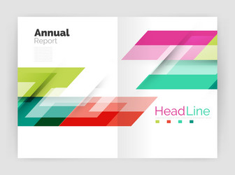 Geometric business annual report templates modern vector