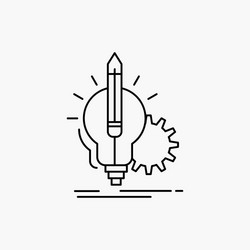 idea insight key lamp lightbulb line icon isolated vector image