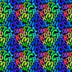 Iridescent pattern with characters vector