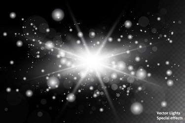 Starburst Light Effect with Sparkles vector image