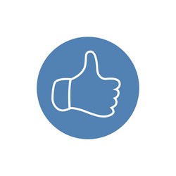 Thumbs up icon in flat style for app ui websites vector