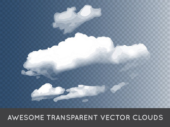 transparent clouds can be used with any background vector