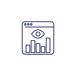 Descending data analytics line graphic icon Vector Image