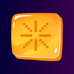 wait for loading glossy ui button with pixelated vector image