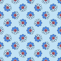 Ai brain with cog wheel artificial intelligence vector