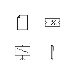 Banking linear icons set simple outline vector