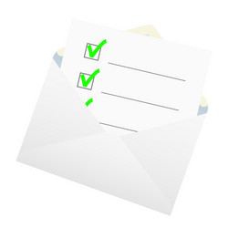 Checklist in an envelope vector