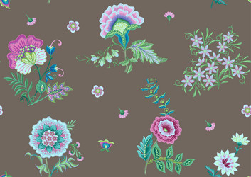 fantasy flowers in retro vintage jacobean Vector Image