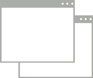 pair empty browser windows on white background vector image
