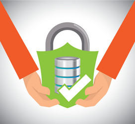 Web hosting padlock design vector