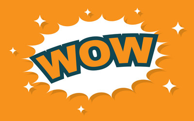 wow wording sound effect set vector