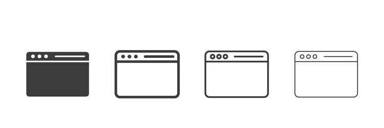 browser window icon set vector image