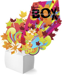 exploding box design vector