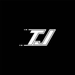 Initial tj logo design with shape style vector