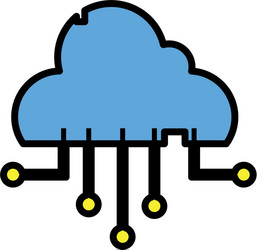 line color data cloud network connection server vector image