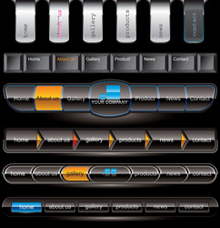 Modern Black Menu Buttons Navigation vector