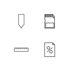 office linear icons set simple outline vector image