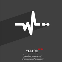 pulse symbol flat modern web design with long vector