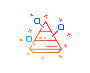 pyramid chart line icon analytics graph sign vector image