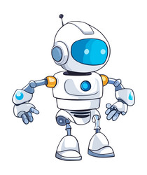 Robot chatbot ai bot character cartoon mascot vector