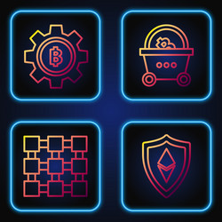 set line shield ethereum eth blockchain vector image