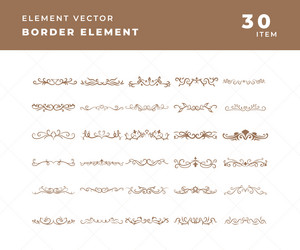 Set or collection of border horizontal line vector