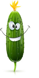 Smiling Cucumber Character vector image