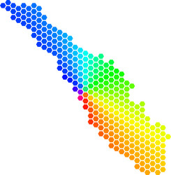 spectrum hexagon sumatra island map vector image