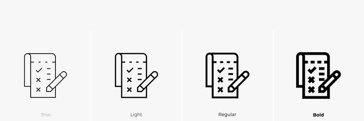 to do list icon thin light regular and bold style vector image