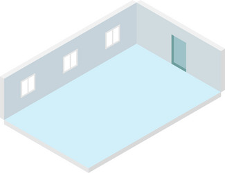 Big empty room icon isometric style vector