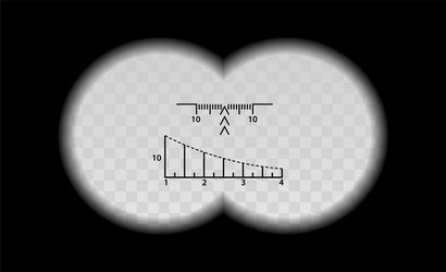 Binocular scale military view with optical sight vector